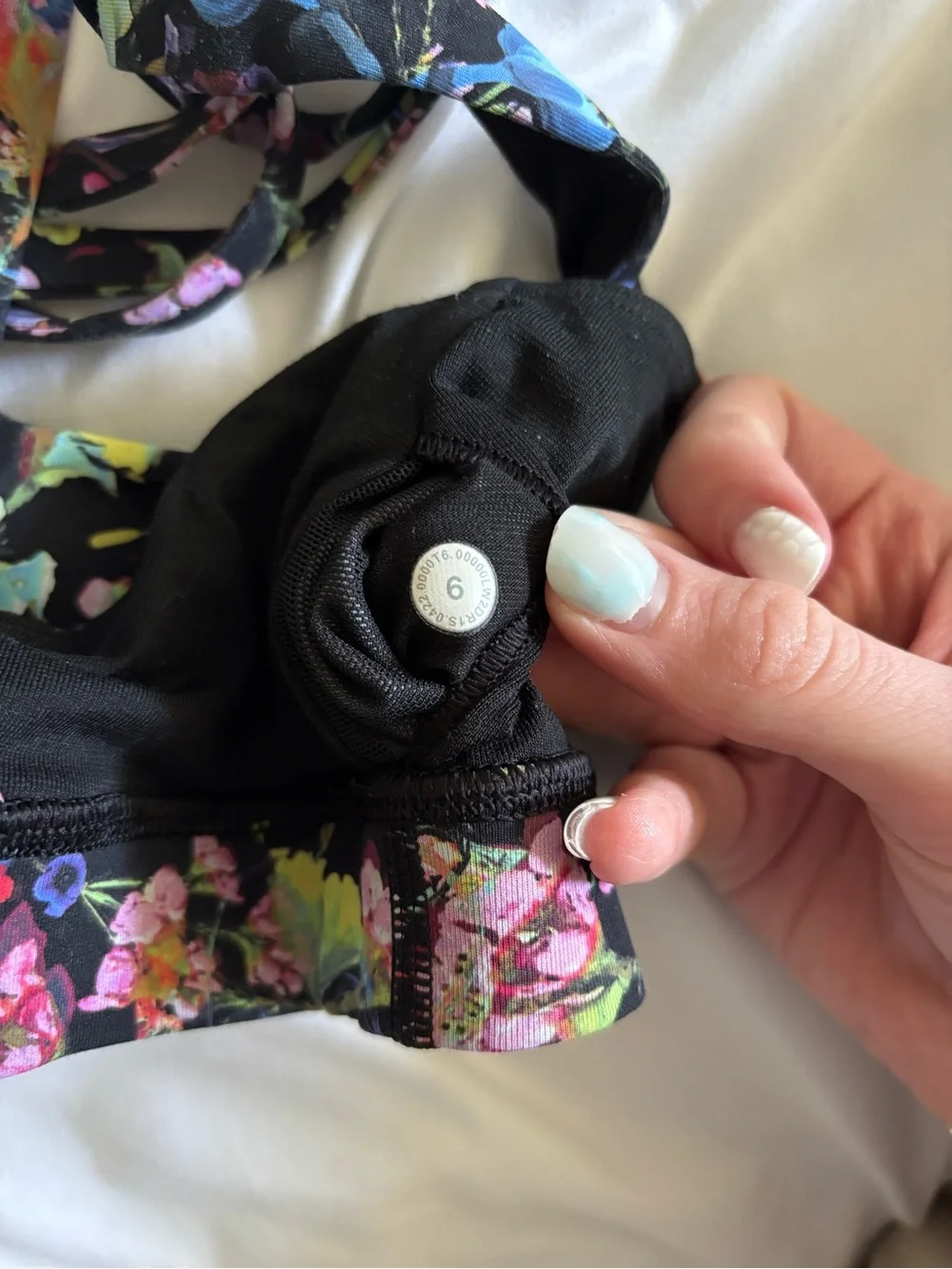 lululemon athletica Black Floral Strappy Sports Bra
